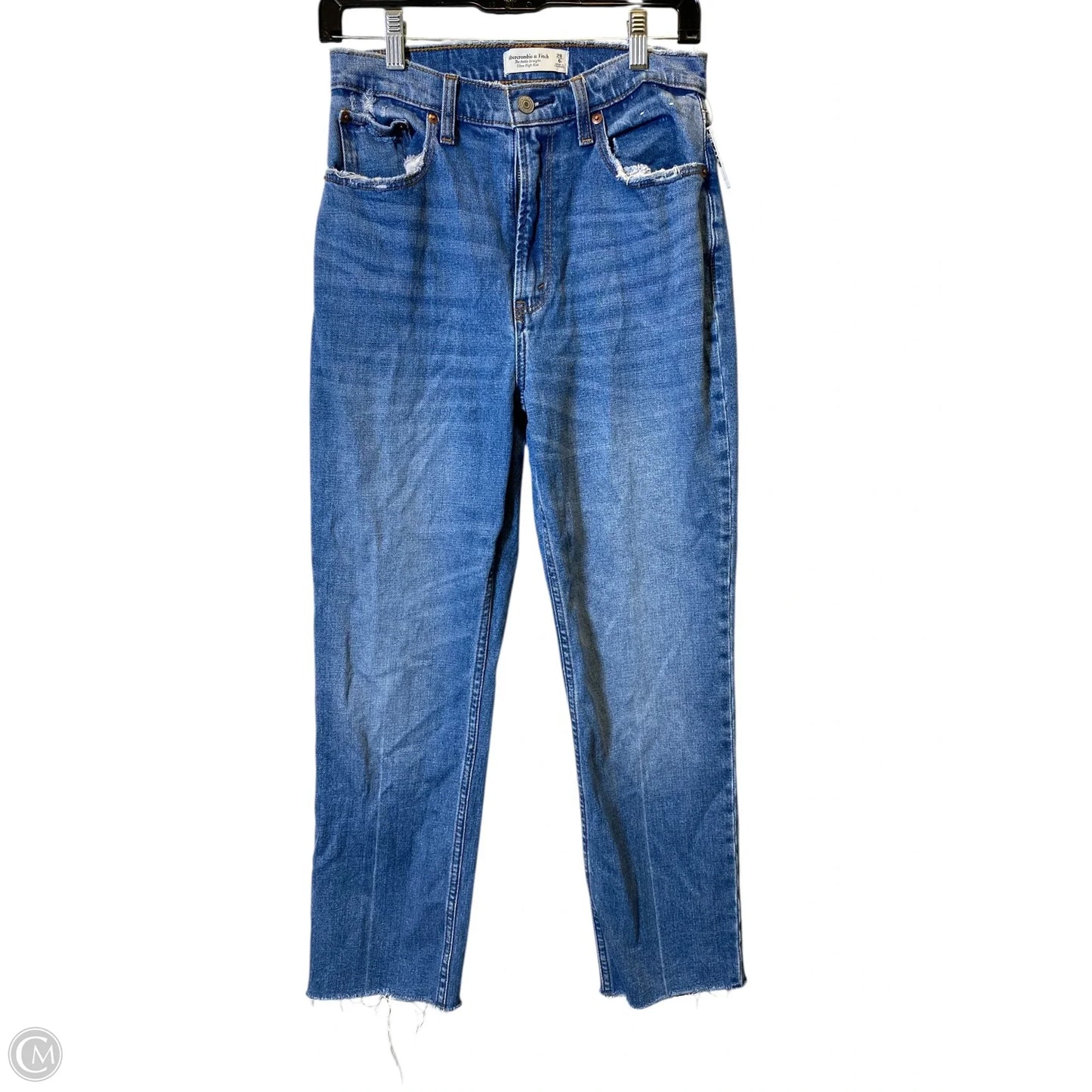 Jeans Straight By Abercrombie And Fitch In Blue Denim, Size: 6