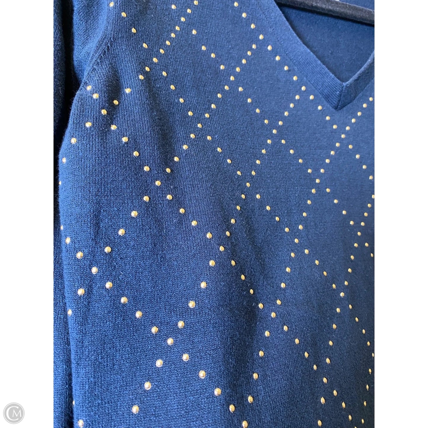 Sweater By Tommy Hilfiger In Blue & Gold, Size: L