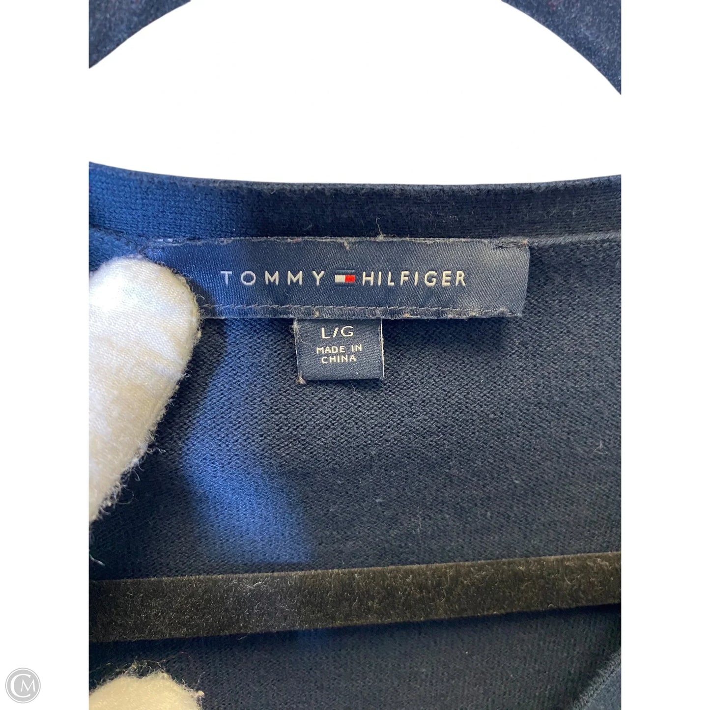 Sweater By Tommy Hilfiger In Blue & Gold, Size: L