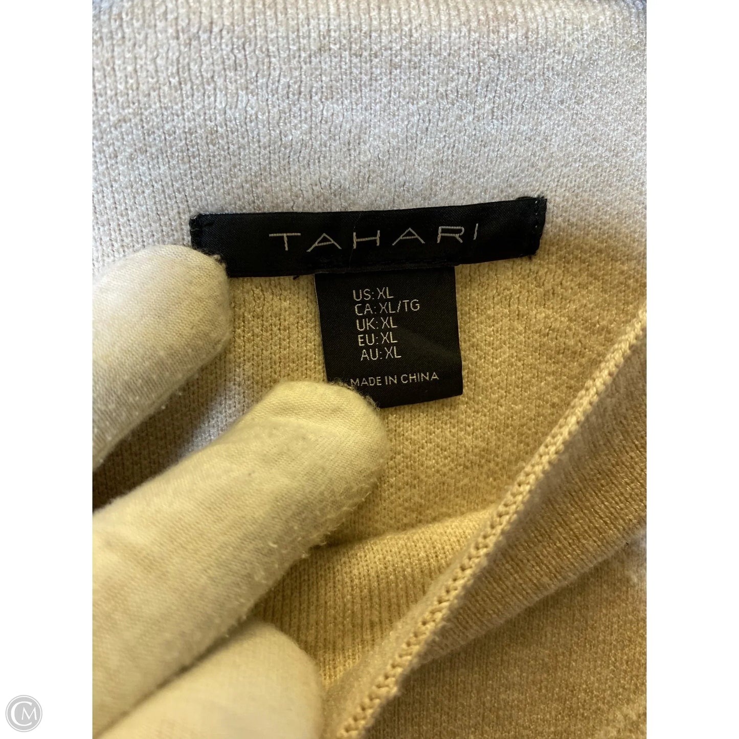 Sweater By Tahari In Beige, Size: Xl