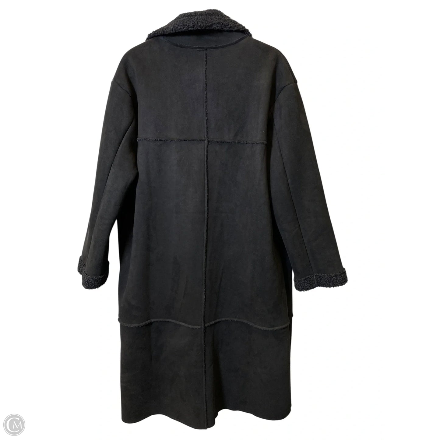 Coat Trench Coat By Identity In Black, Size: 1x