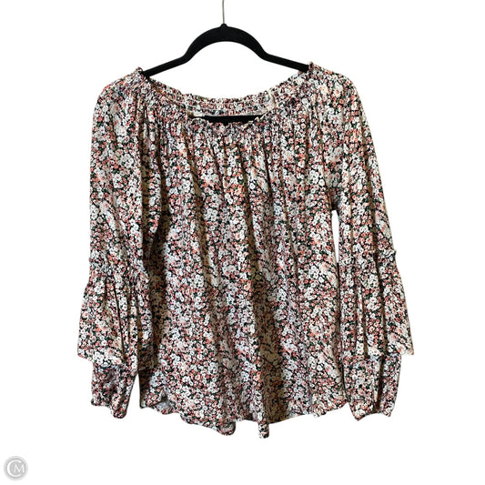 Top Long Sleeve By Lauren By Ralph Lauren In Floral Print, Size: M