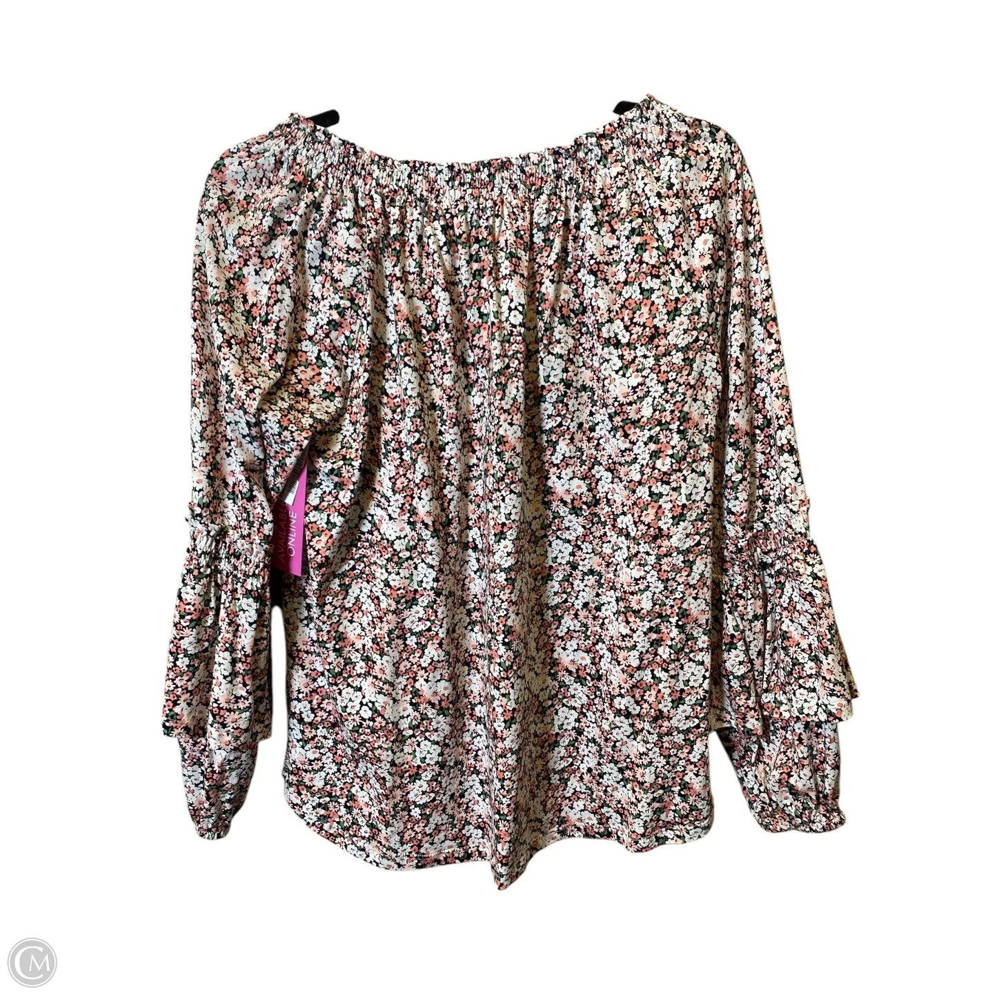 Top Long Sleeve By Lauren By Ralph Lauren In Floral Print, Size: M