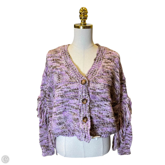 Cardigan By Jessica Simpson In Brown & Purple, Size: Xs