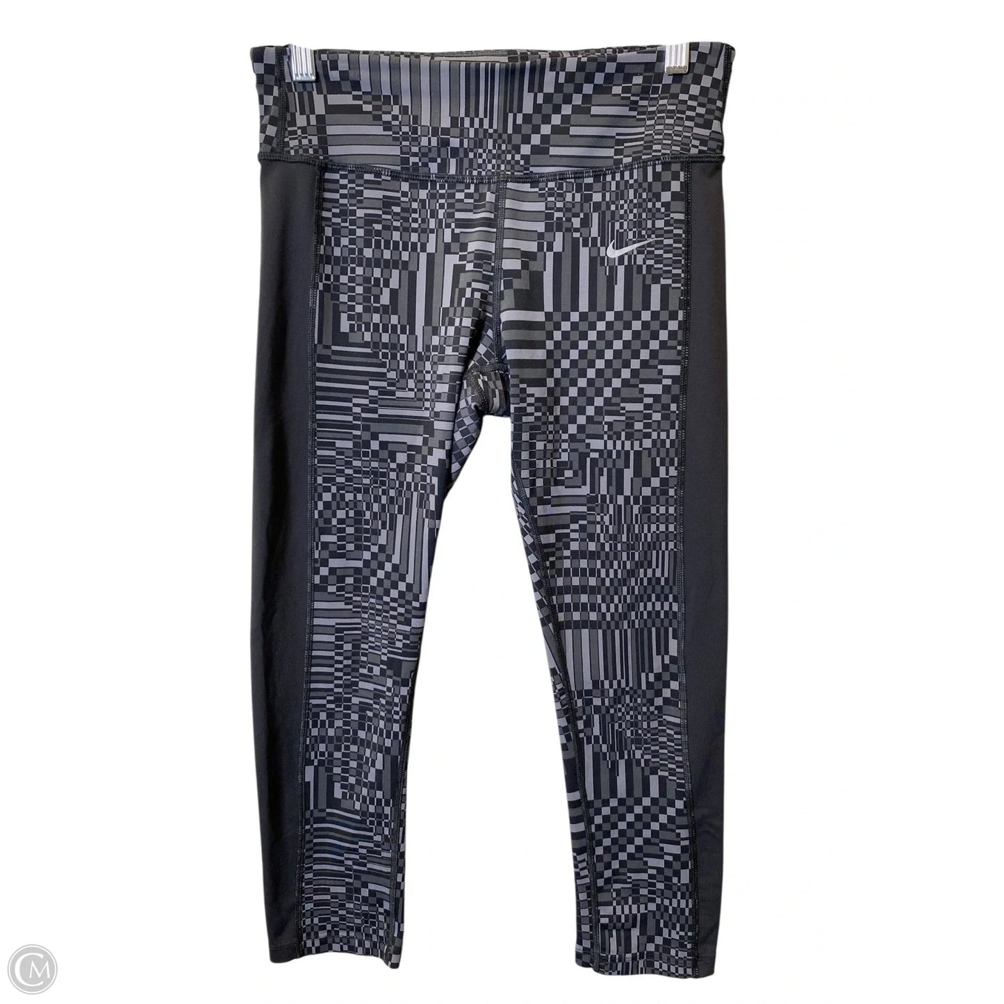 Athletic Capris By Nike In Black & Grey, Size: M