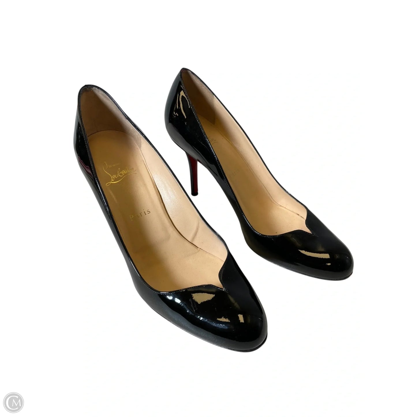 Shoes Luxury Designer By Christian Louboutin In Black, Size: 9.5