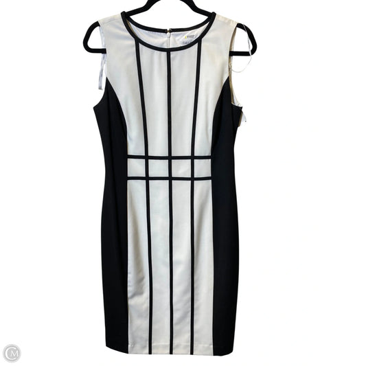 Dress Casual Midi By Calvin Klein In Black & White, Size: 8