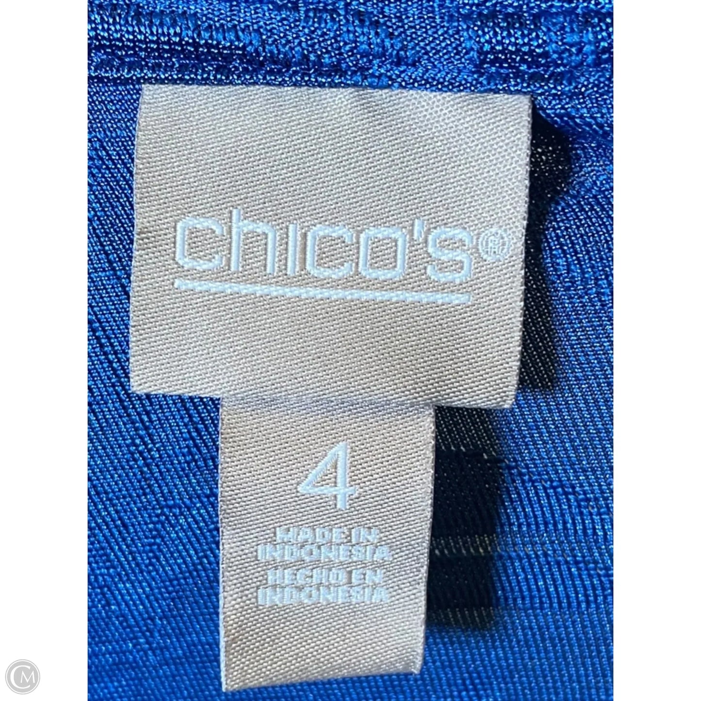 Top 3/4 Sleeve By Chicos In Blue, Size: Xxl