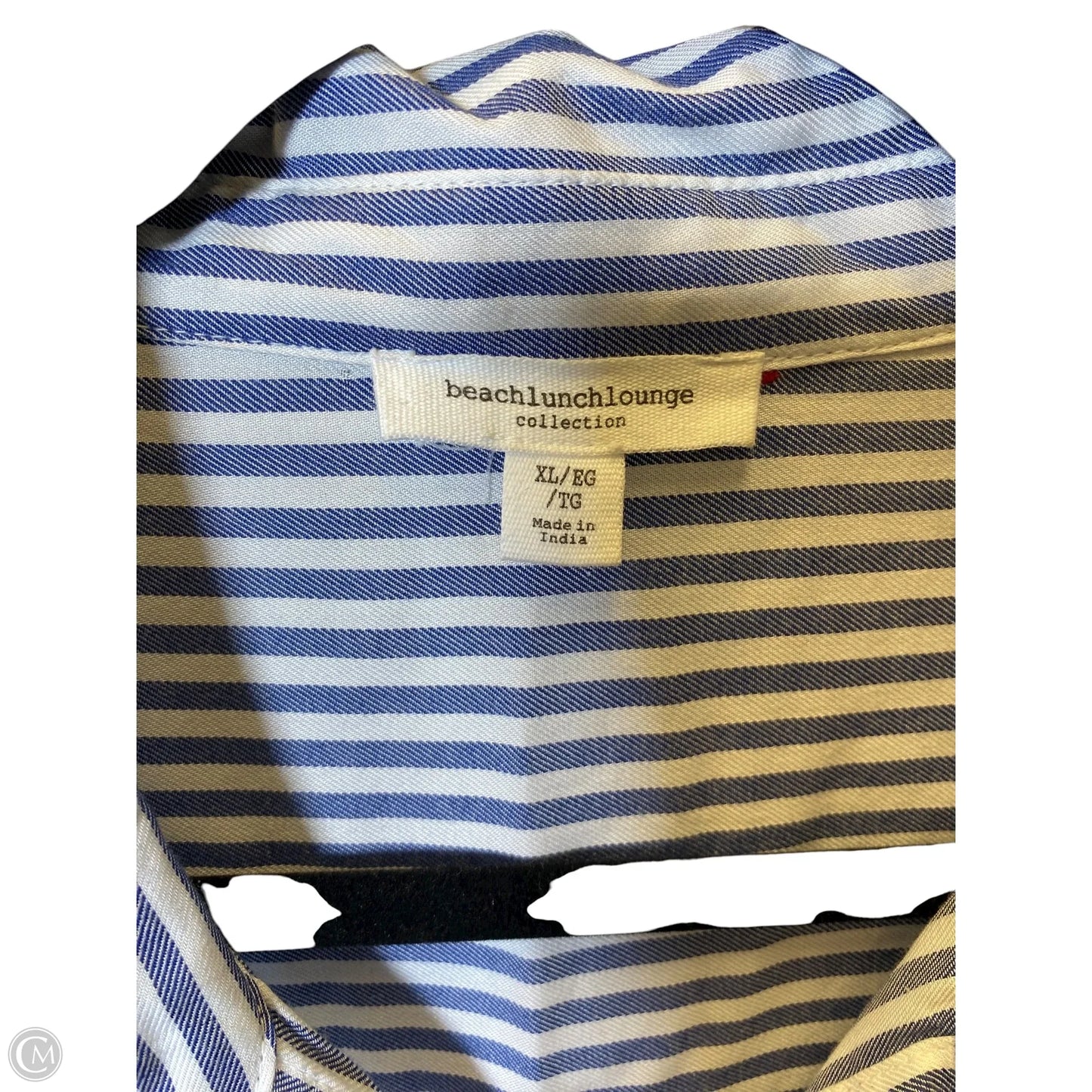 Blouse Long Sleeve By Beachlunchlounge In Striped Pattern, Size: Xl