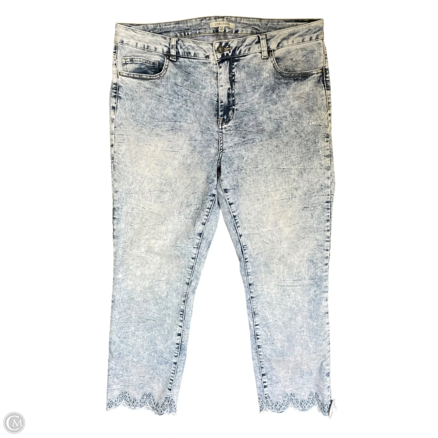 Jeans Straight By John Mark In Blue Denim, Size: 14