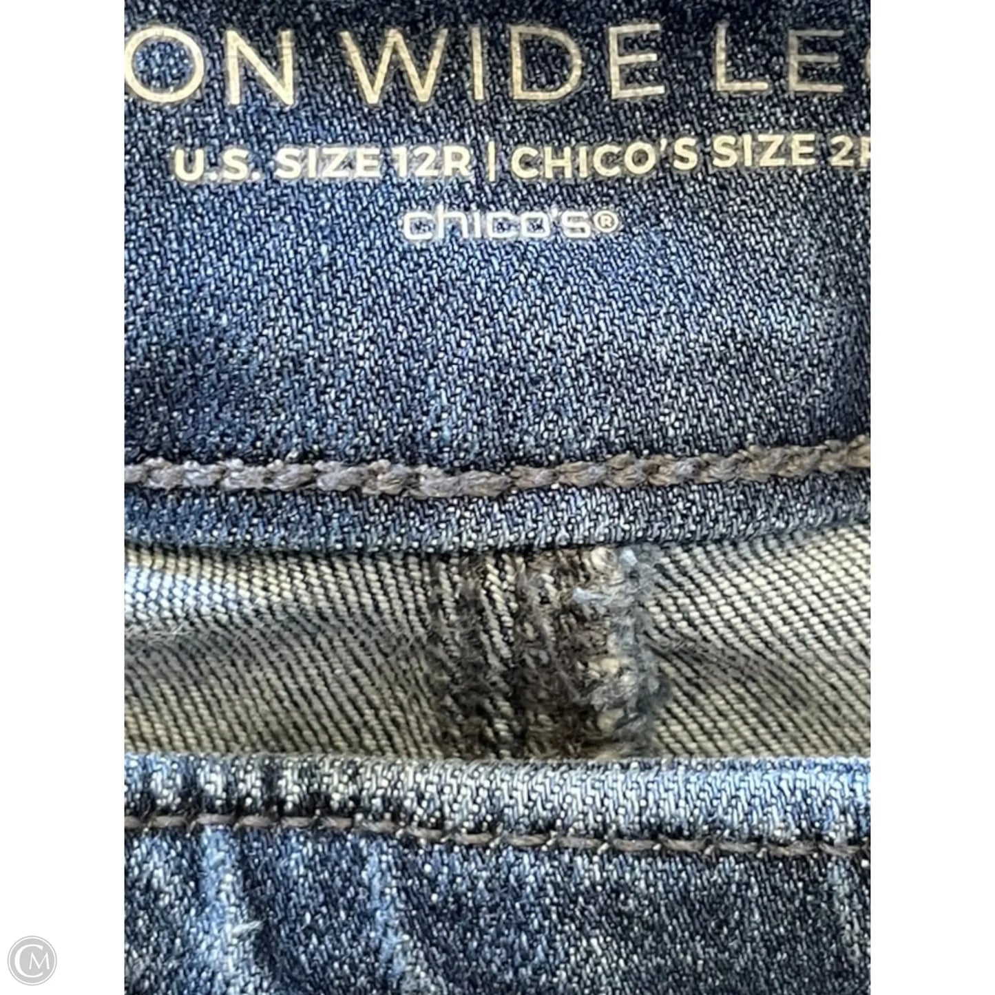 Jeans Wide Leg By Chicos In Blue Denim, Size: 12