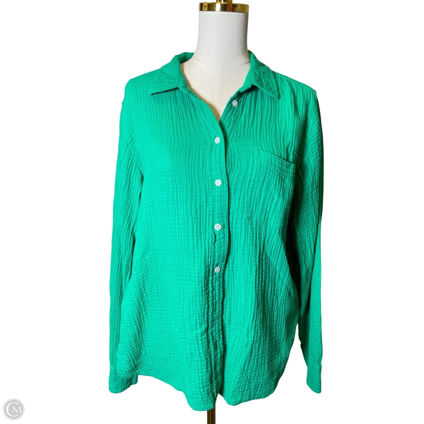 Top Long Sleeve By J. Crew In Green, Size: L