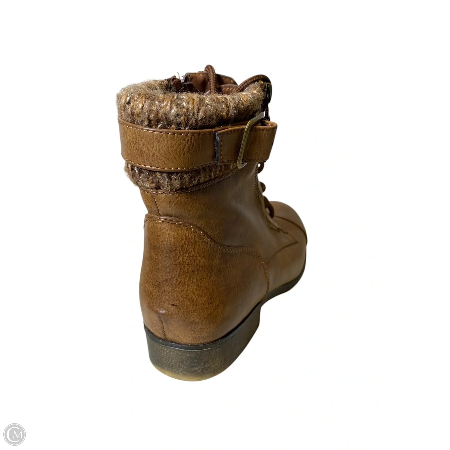 Boots Ankle Flats By So In Brown, Size: 9.5