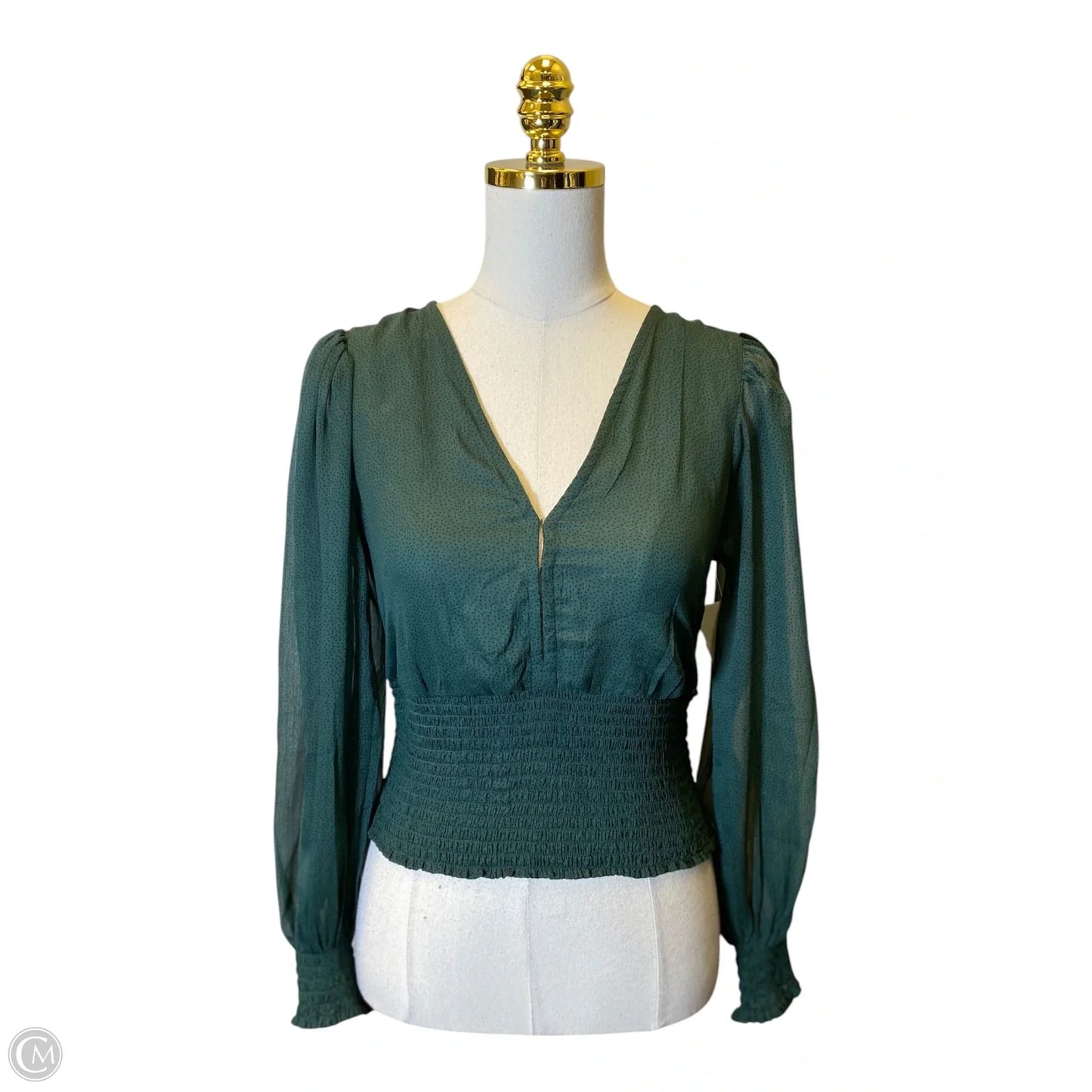 Top Long Sleeve By Abercrombie And Fitch In Green, Size: S