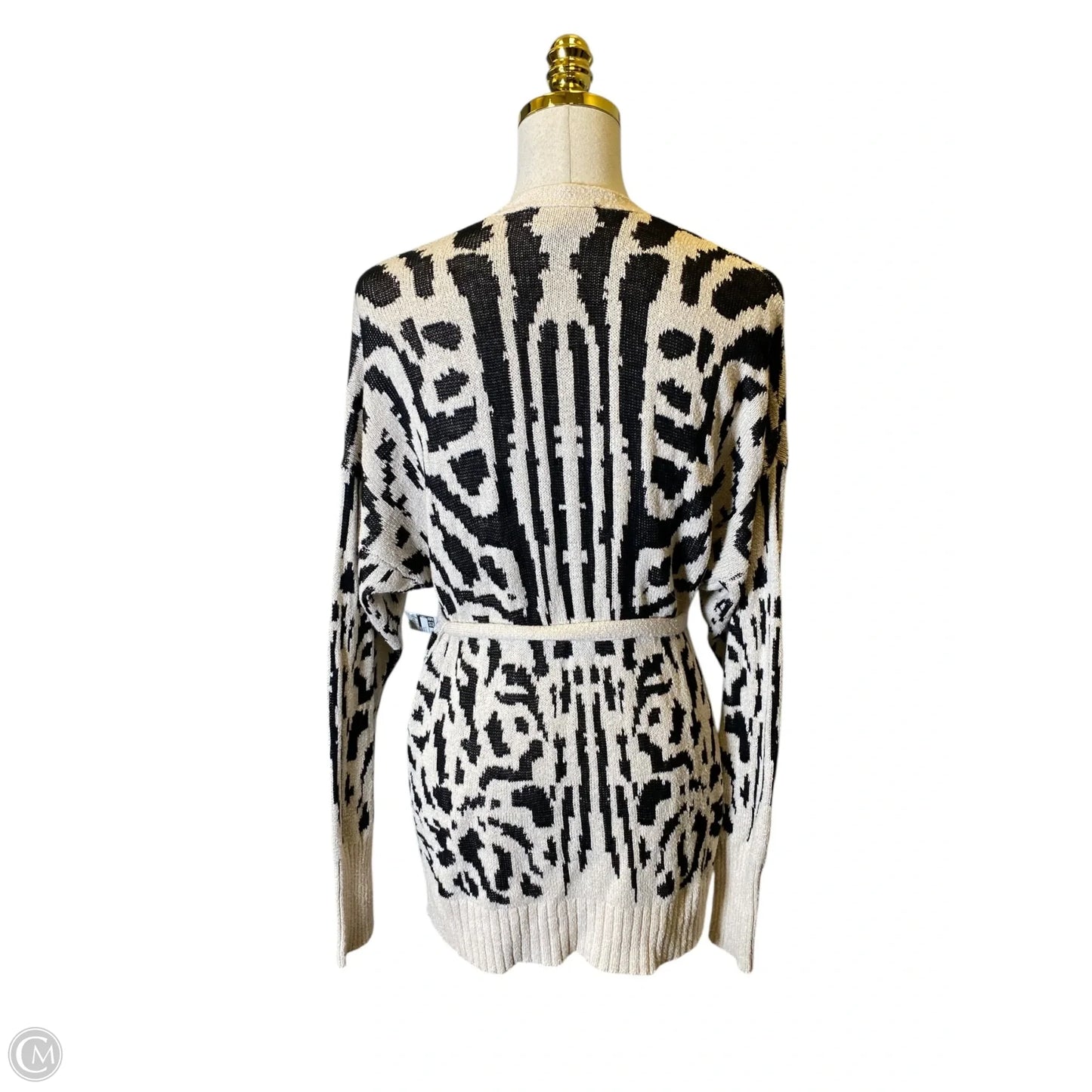 Cardigan By Express In Black & Tan, Size: M