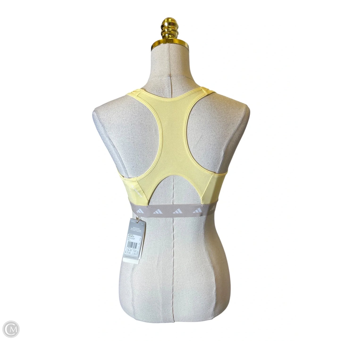 Athletic Bra By Adidas In Yellow, Size: M