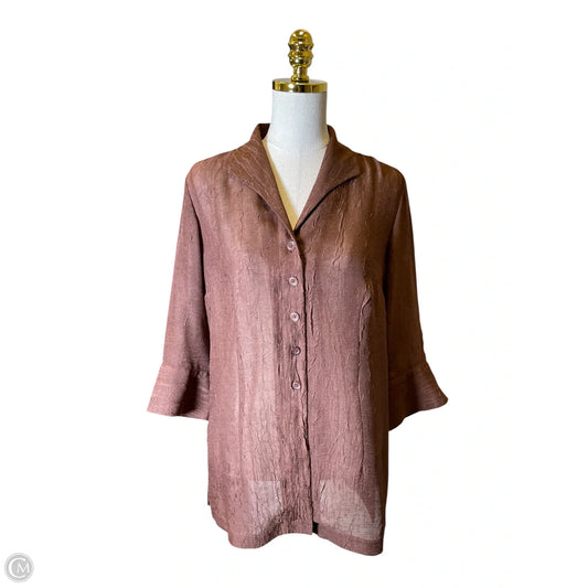 Top Long Sleeve By Coldwater Creek In Brown, Size: Sp