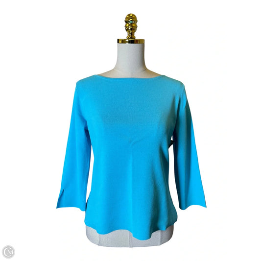 Top 3/4 Sleeve By Cable And Gauge In Blue, Size: L