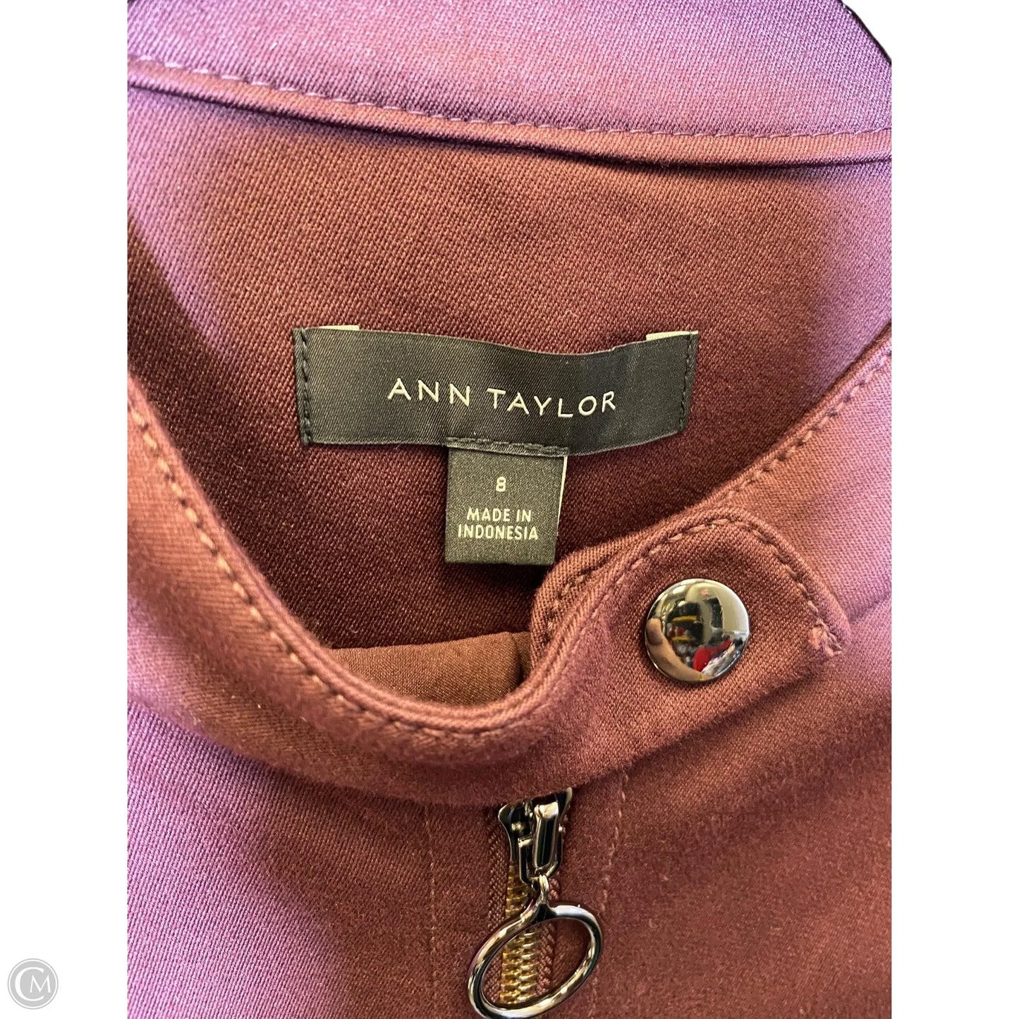 Jacket By Ann Taylor In Maroon, Size: 8