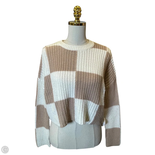 Sweater By Moon And Madison In Tan & White, Size: Xs