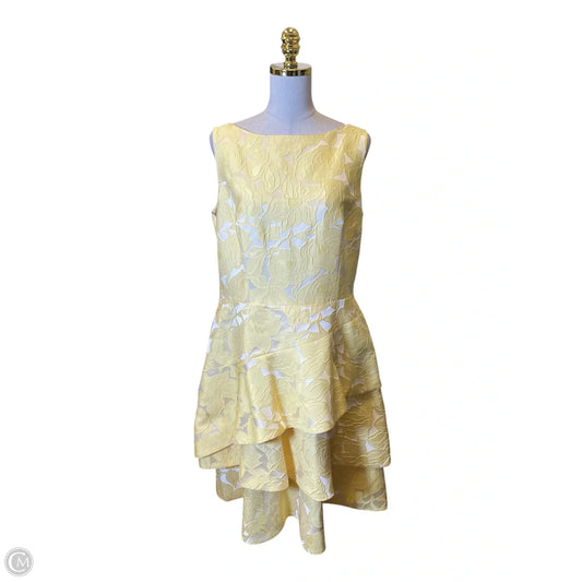 Dress Casual Midi By Clothes Mentor In White & Yellow, Size: 16
