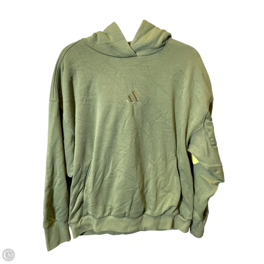 Sweatshirt Hoodie By Adidas In Green, Size: L