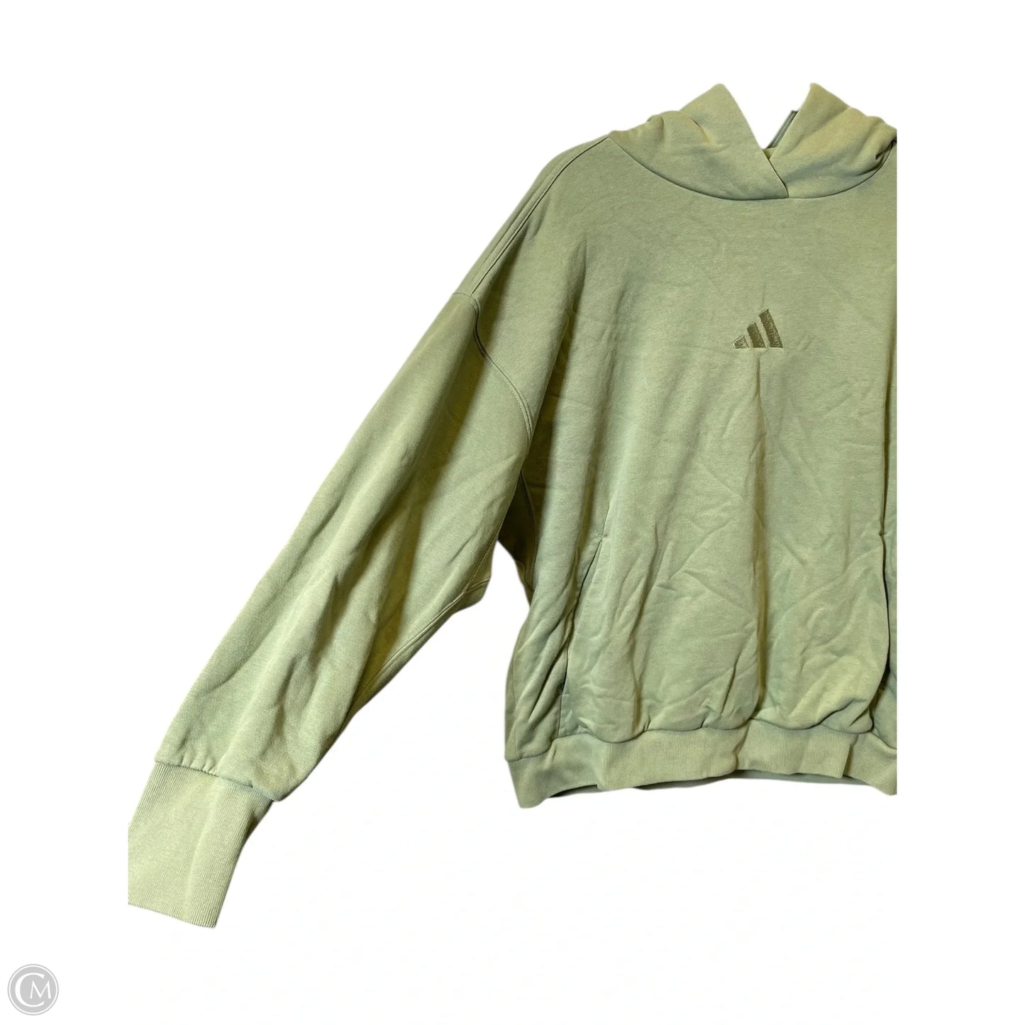 Sweatshirt Hoodie By Adidas In Green, Size: L