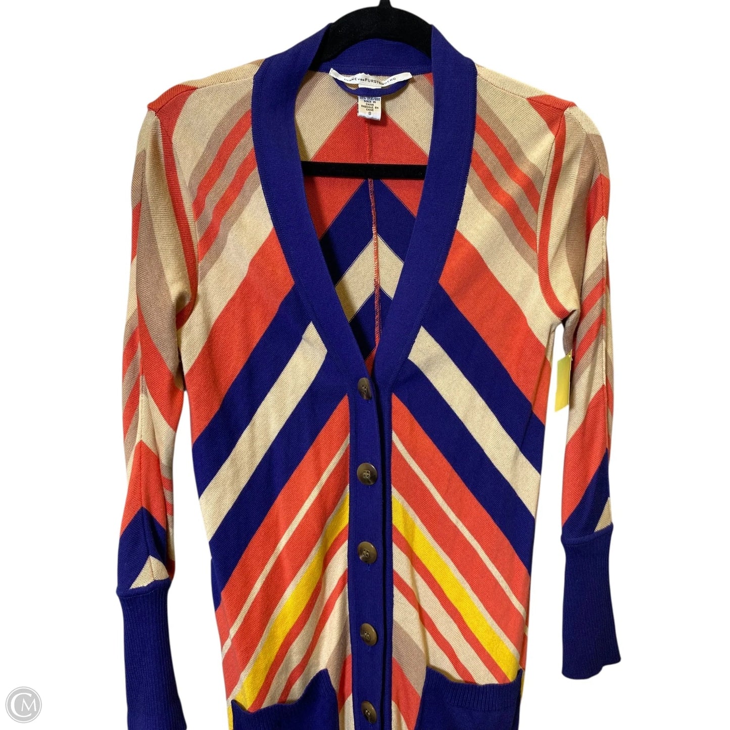 Cardigan Designer By Diane Von Furstenberg In Multi-colored, Size: S