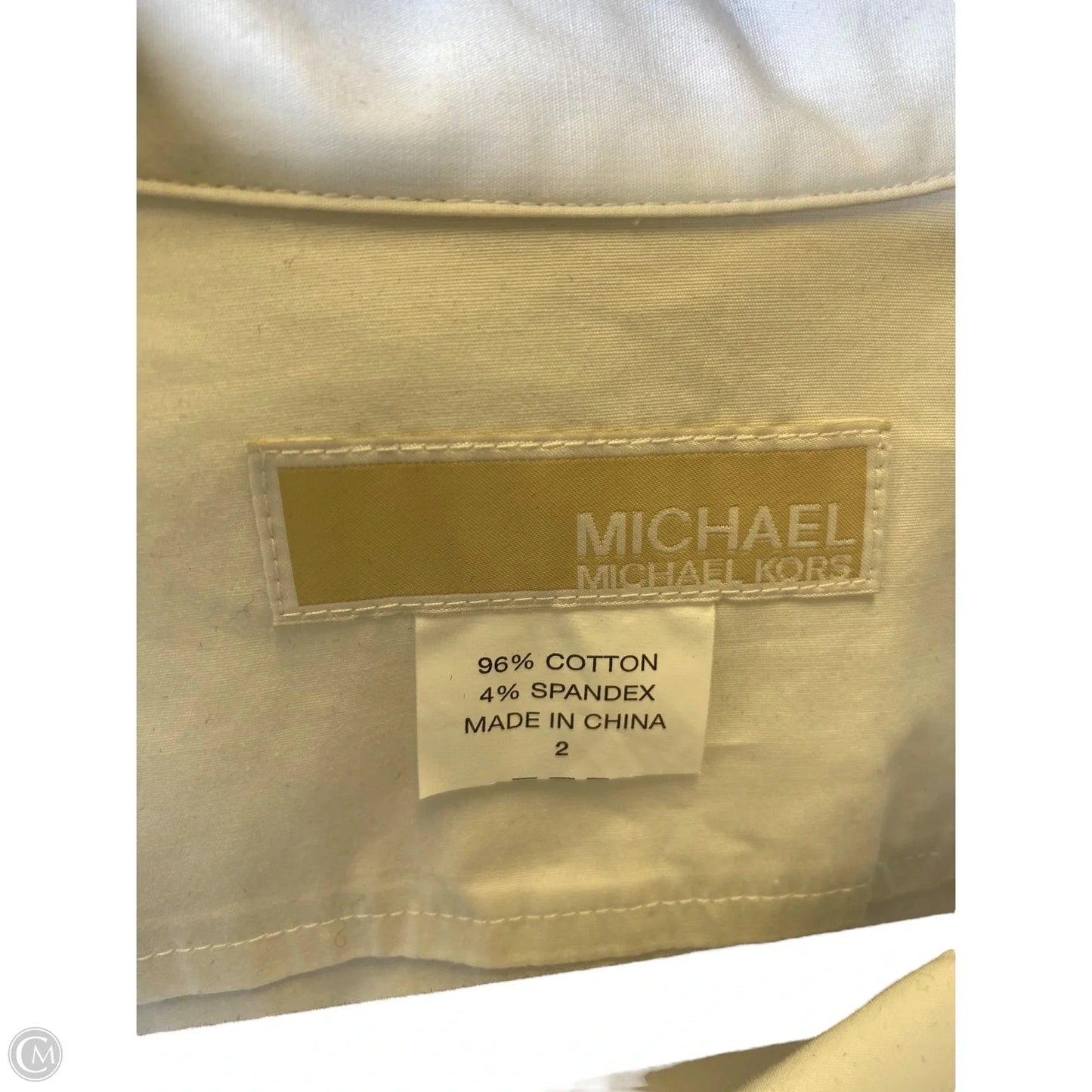 Top Long Sleeve Designer By Michael Kors In White, Size: 2