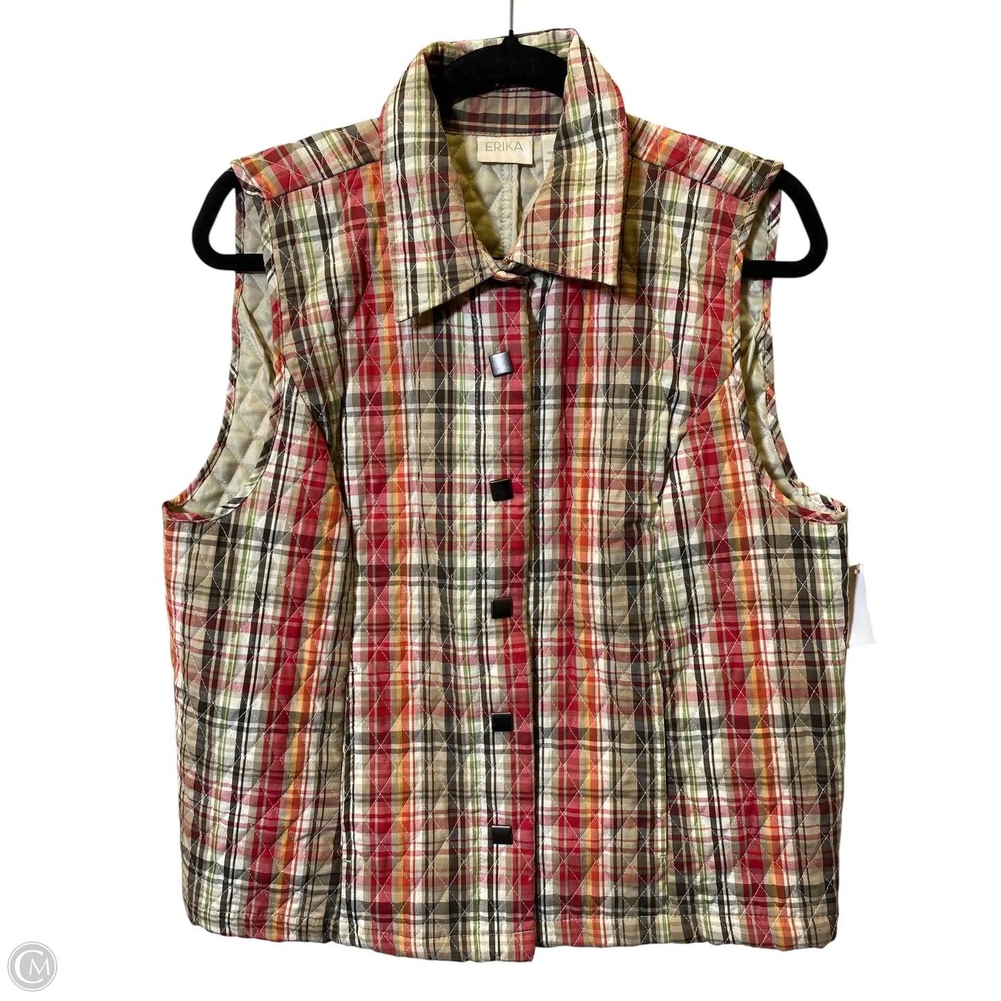 Vest Puffer & Quilted By Clothes Mentor In Plaid Pattern, Size: M