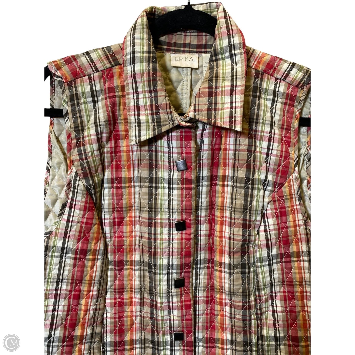 Vest Puffer & Quilted By Clothes Mentor In Plaid Pattern, Size: M