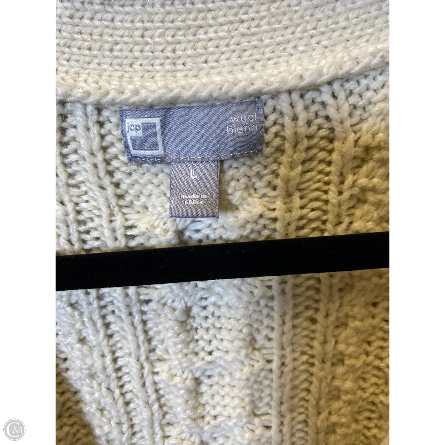 Sweater Cardigan By Jcp In Cream, Size: L