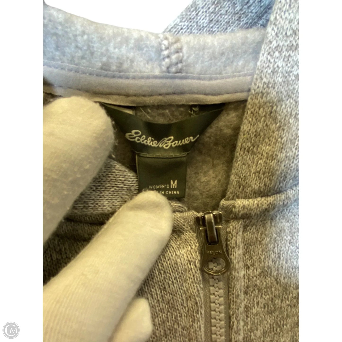 Jacket Fleece By Eddie Bauer In Grey, Size: M
