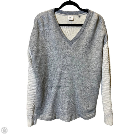 Sweater By Cabi In Cream & Grey, Size: L