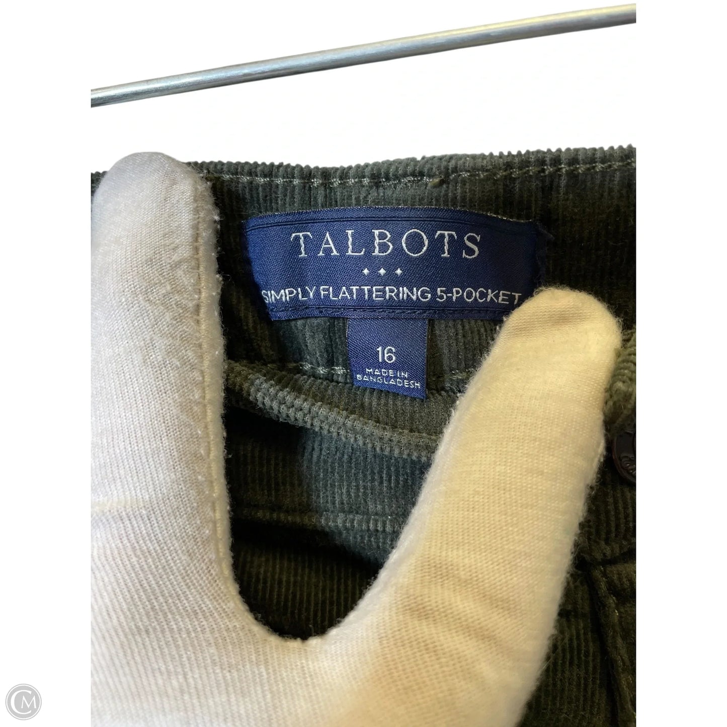 Pants Corduroy By Talbots In Green, Size: 16
