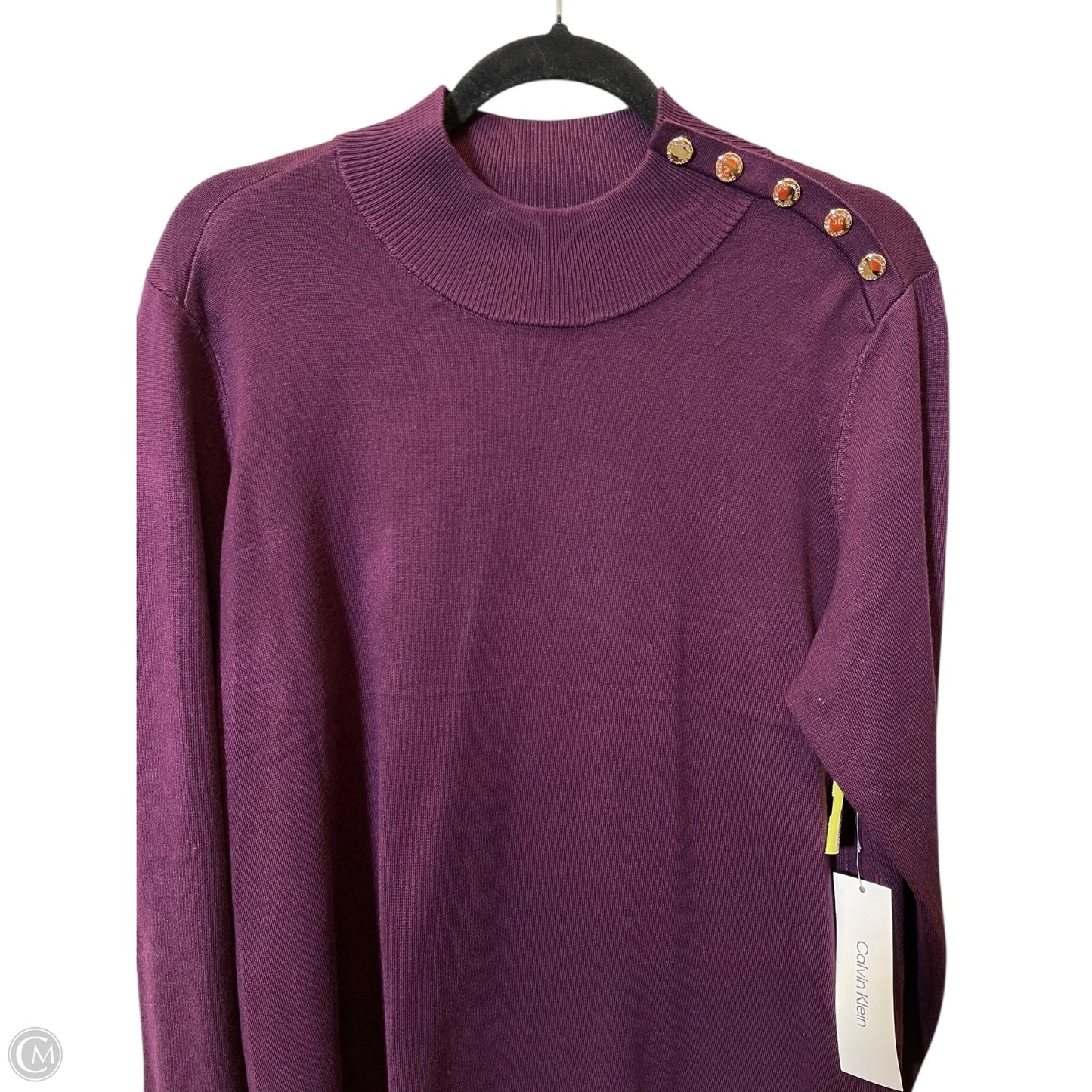 Sweater By Calvin Klein In Purple, Size: Xl