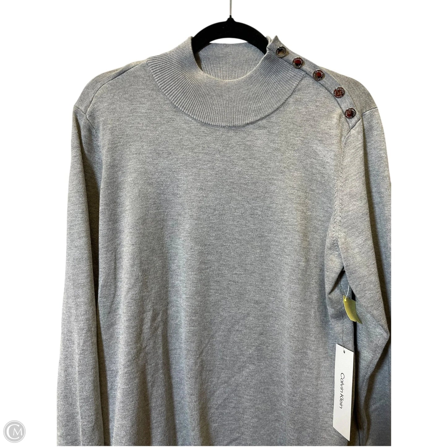 Sweater By Calvin Klein In Grey, Size: Xl