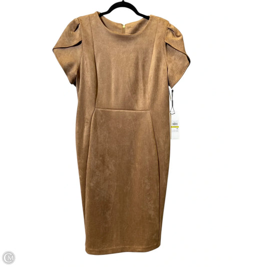 Dress Casual Midi By Calvin Klein In Beige, Size: L