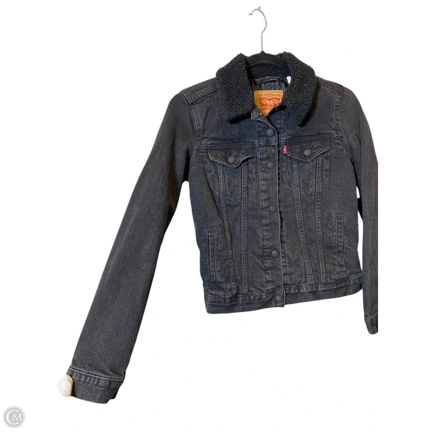 Jacket Denim By Levis In Black, Size: Xs