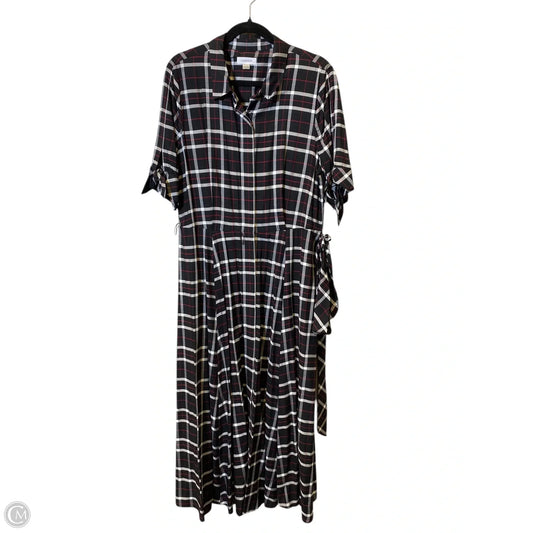 Dress Casual Maxi By Calvin Klein In Plaid Pattern, Size: L