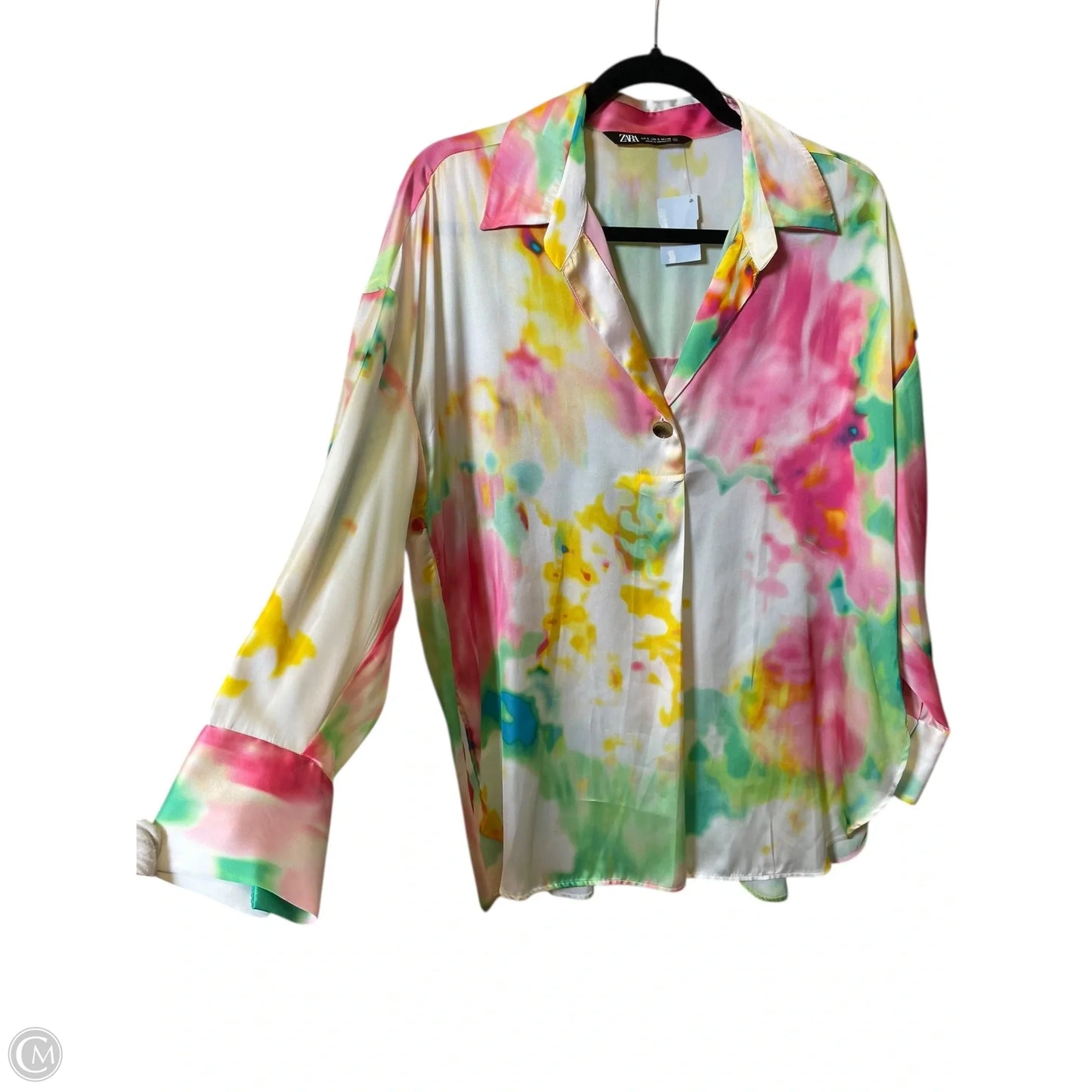 Top Long Sleeve By Zara In Multi-colored, Size: S