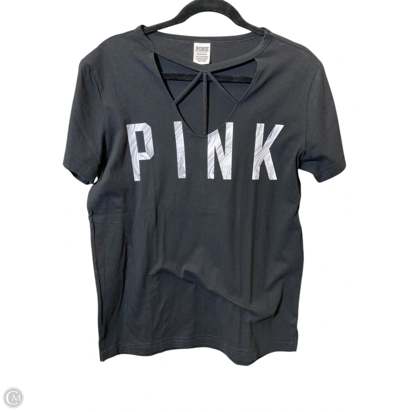 Top Short Sleeve By Pink In Black, Size: S