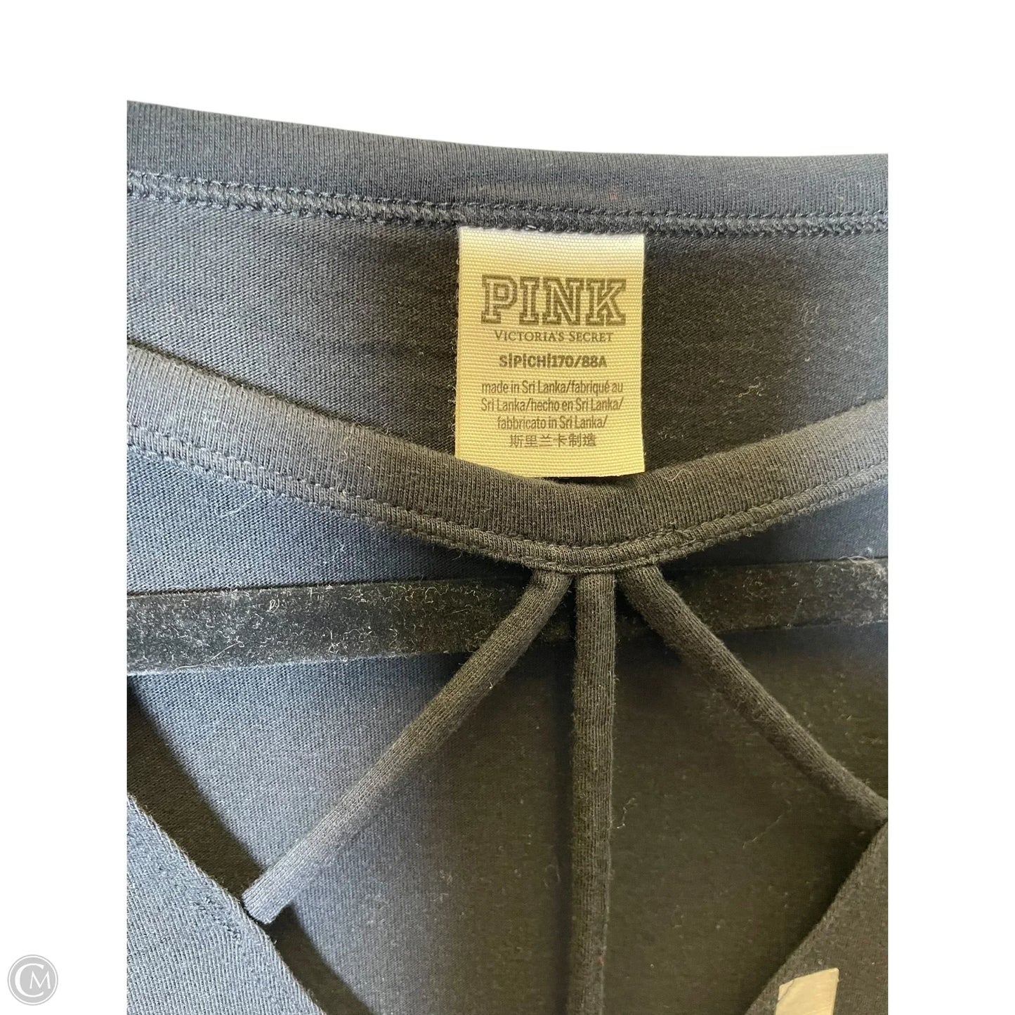 Top Short Sleeve By Pink In Black, Size: S