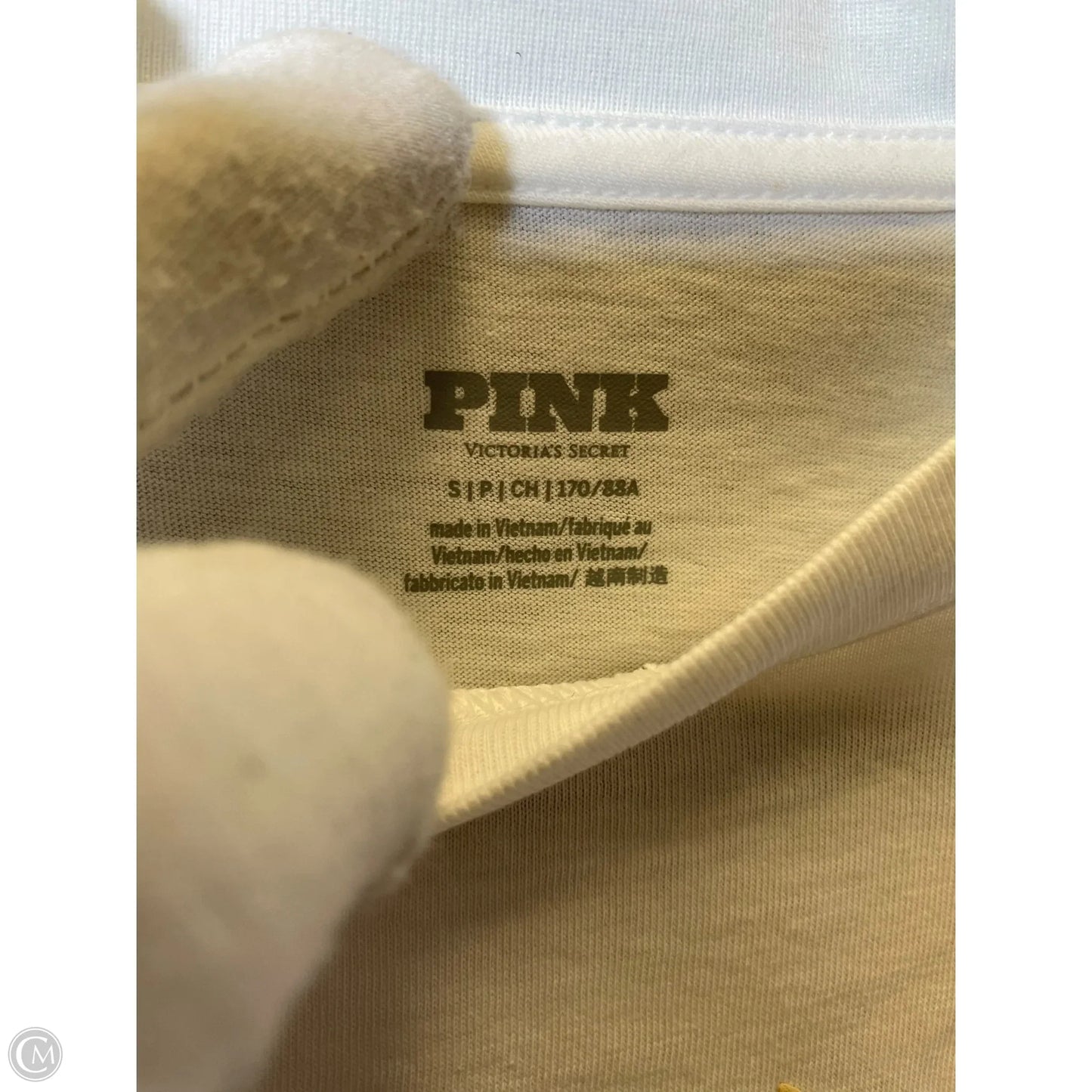 Top Short Sleeve By Pink In White, Size: S