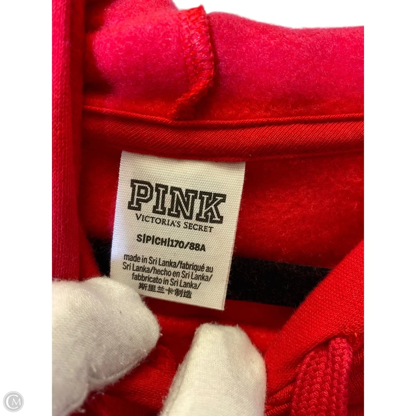 Sweatshirt Hoodie By Pink In Red, Size: S