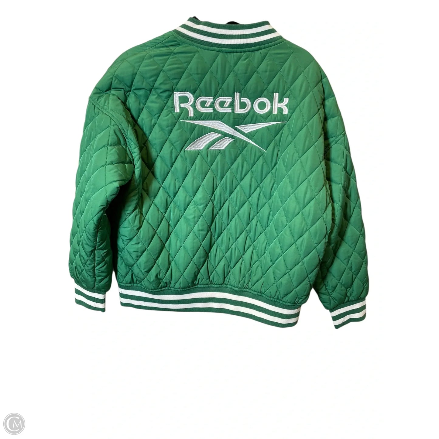 Jacket Puffer & Quilted By Reebok In Green, Size: M