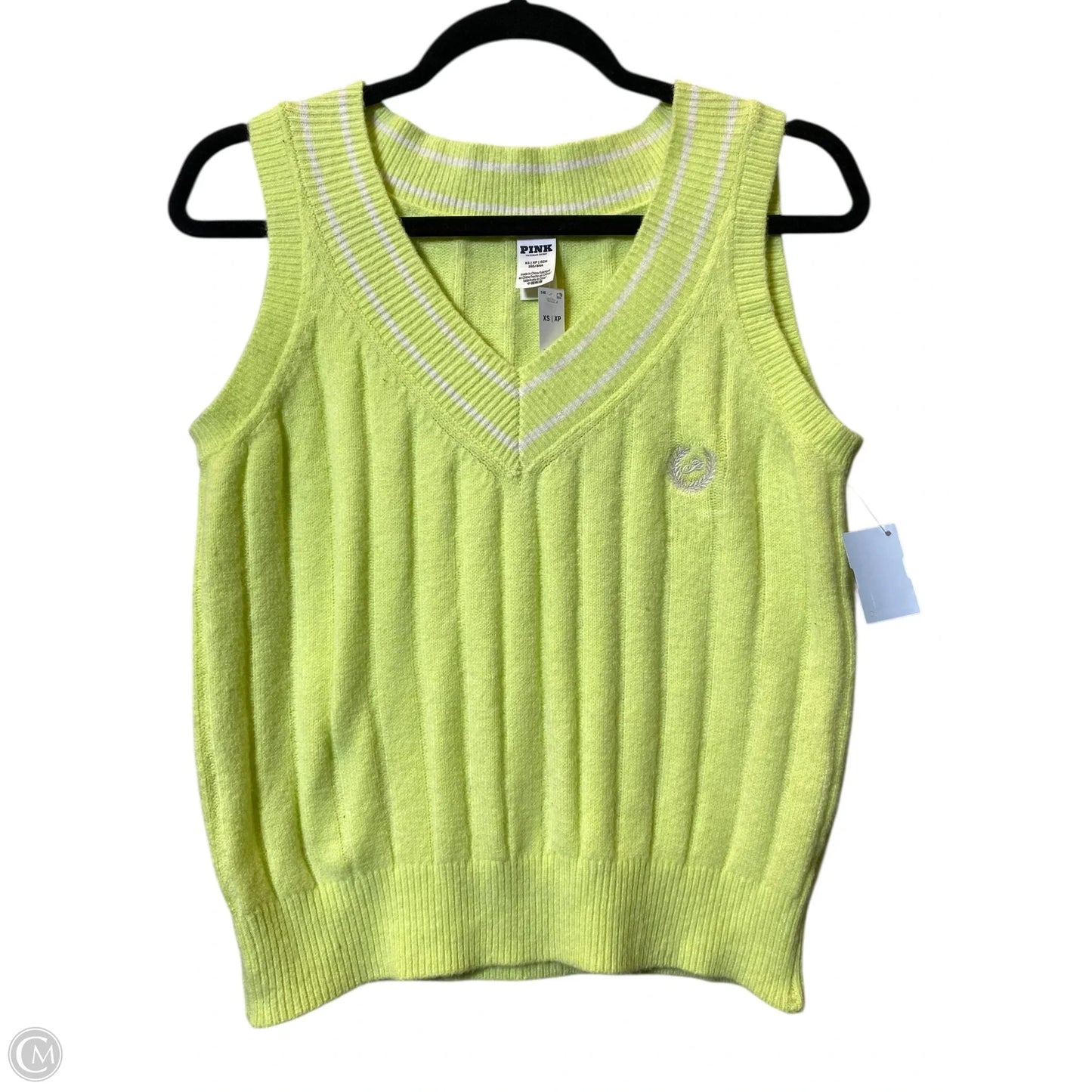 Vest Sweater By Pink In Yellow, Size: Xs