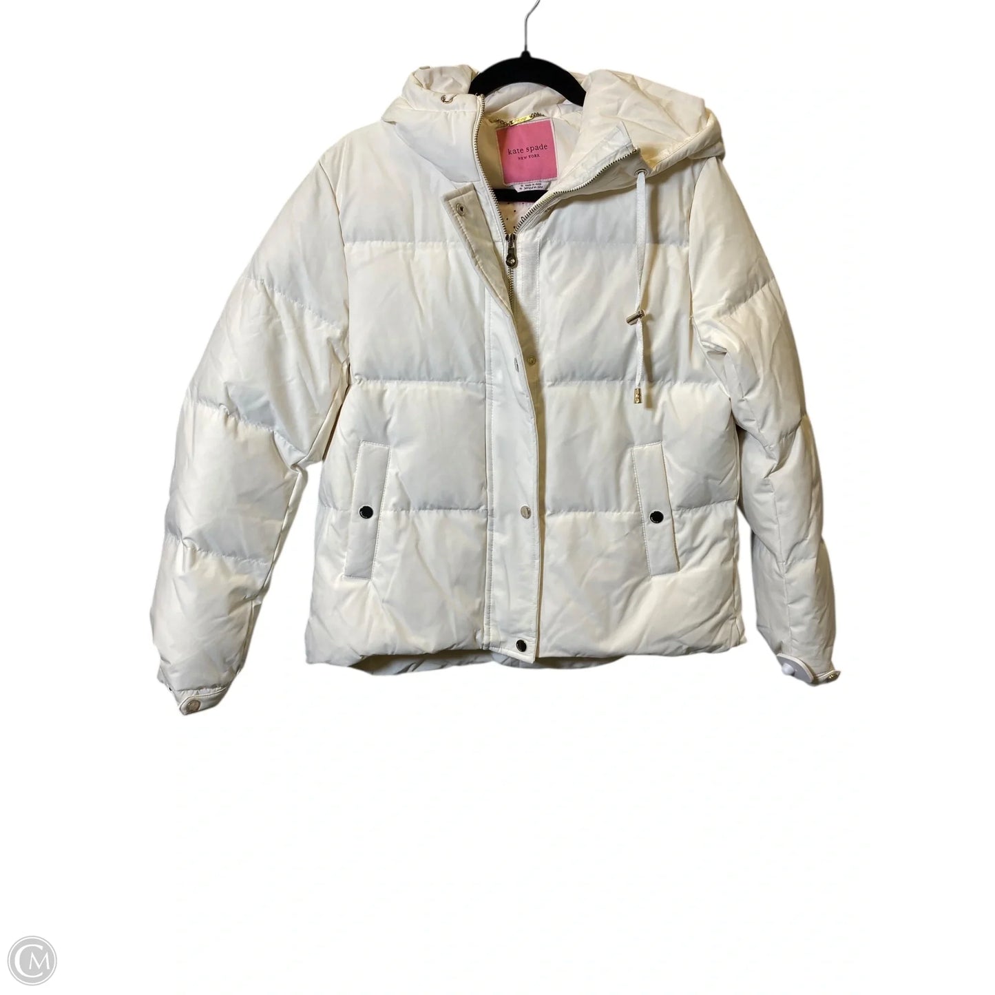 Jacket Designer By Kate Spade In Cream, Size: M