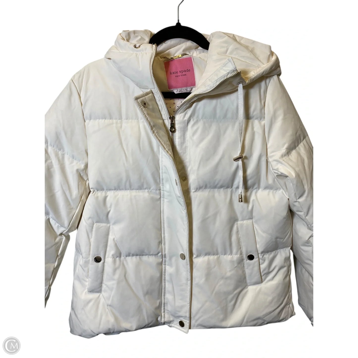 Jacket Designer By Kate Spade In Cream, Size: M