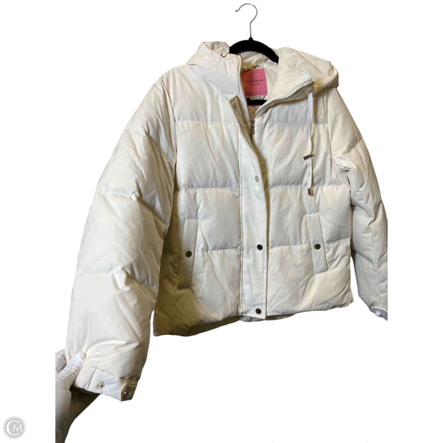 Jacket Designer By Kate Spade In Cream, Size: M